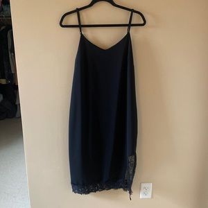 Leith black lace slip dress